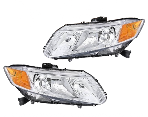 Headlights Assembly for 2012-2015 Honda Civic Sedan and Coupe with Chrome Housing