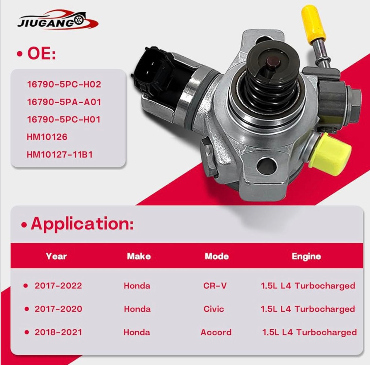 High Pressure Fuel Pump Compatible with Honda Accord 2018-2021 / Civic 2017-2020 / CR-V 2017-2021 1.5L