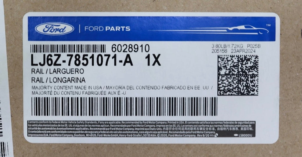NEW OEM Ford Sunroof Guide Rail Left LJ6Z-7851071-A Ford Escape 2020-2026