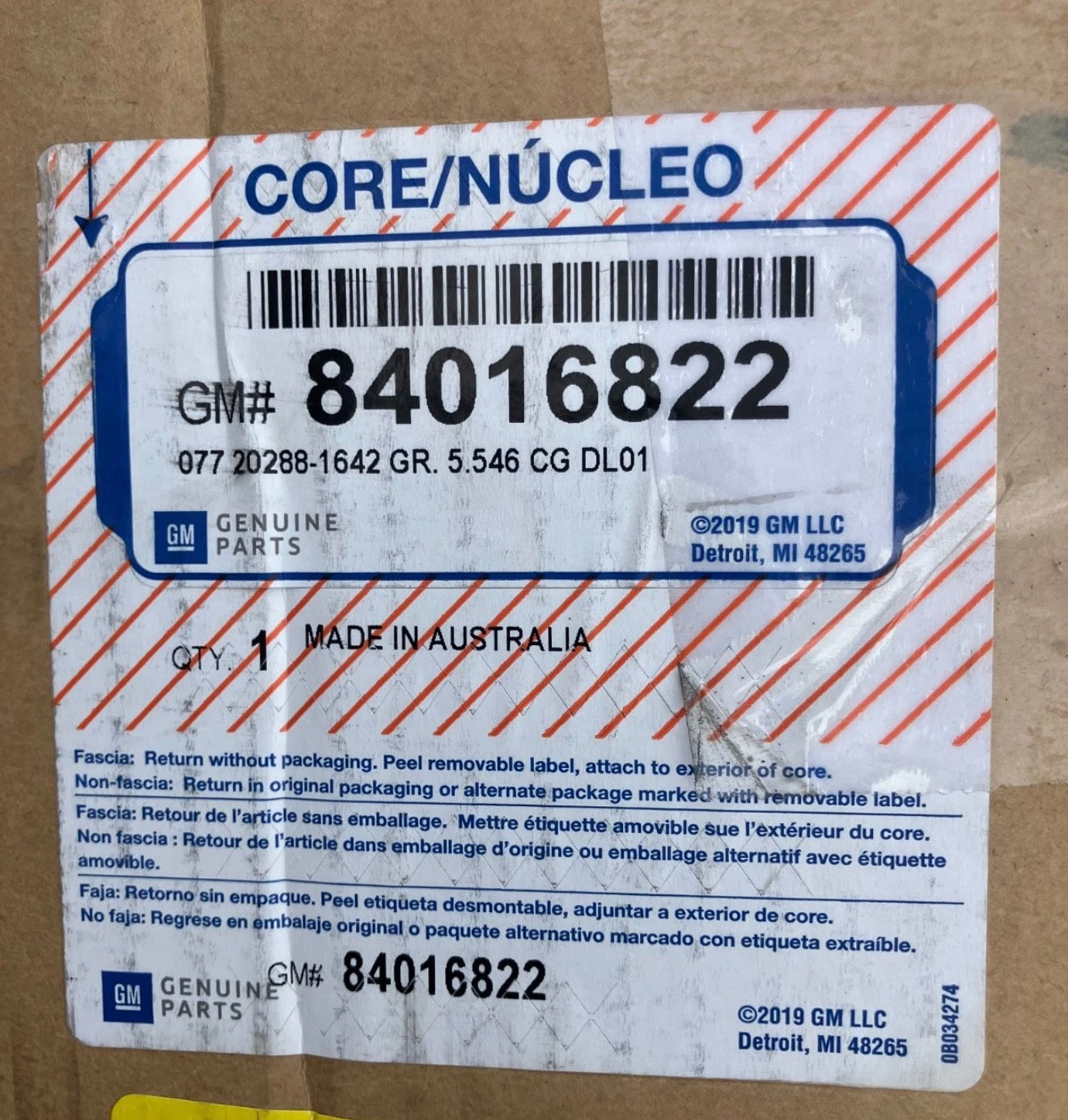 2014-19 Corvette Torque Tube Automatic Trans OEM Reman 84016822