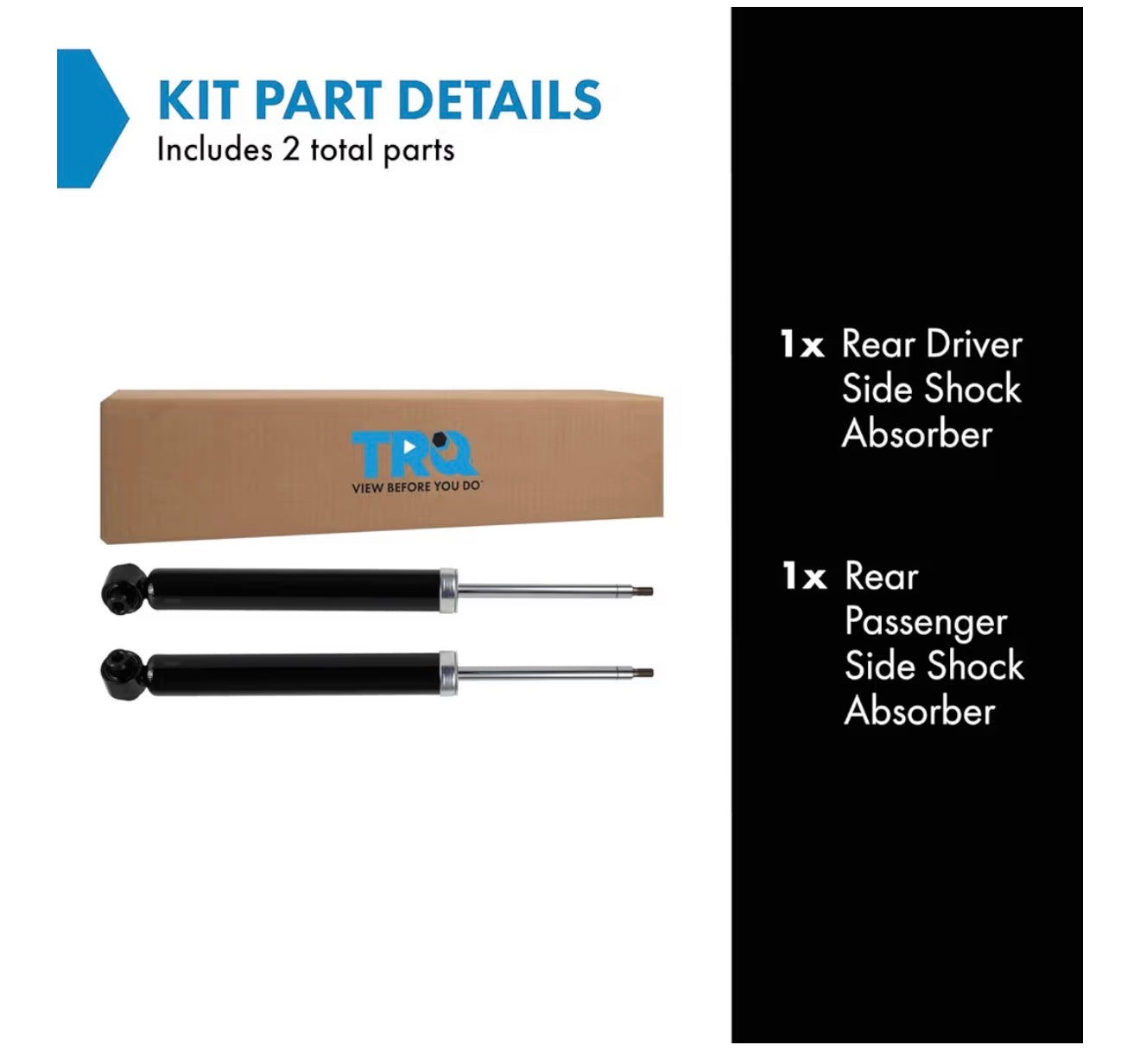 TRQ Rear Suspension Shock Absorber Pair 2pc Set Compatible with BMW 33526876754