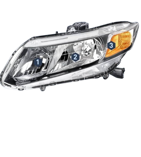 Headlights Assembly for 2012-2015 Honda Civic Sedan and Coupe with Black Housing