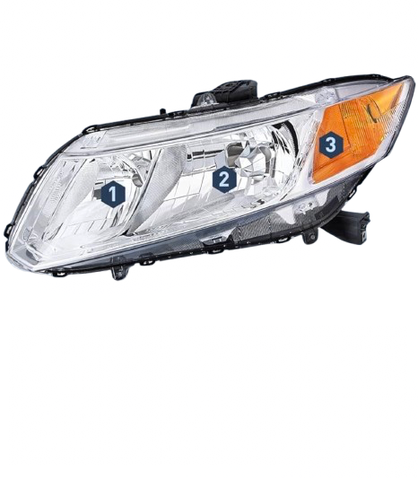 Headlights Assembly for 2012-2015 Honda Civic Sedan and Coupe with Chrome Housing