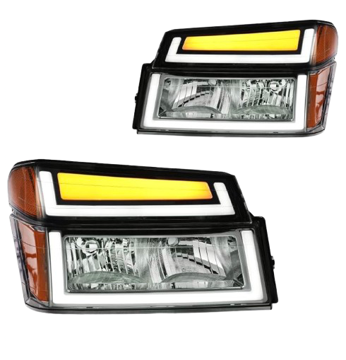 LED DRL Headlight, Headlights Assembly Kit Compatible with 2004-2012 Chevy Colorado, Compatible with 2004-2012 GMC Canyon